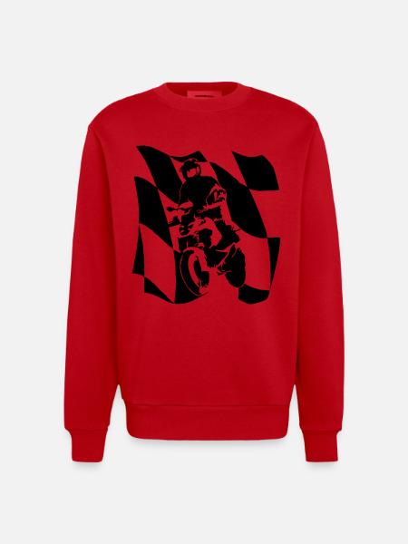 BikeFlagDrapeauBavière - Sweat bio épais oversize fabriqué en UE - rouge