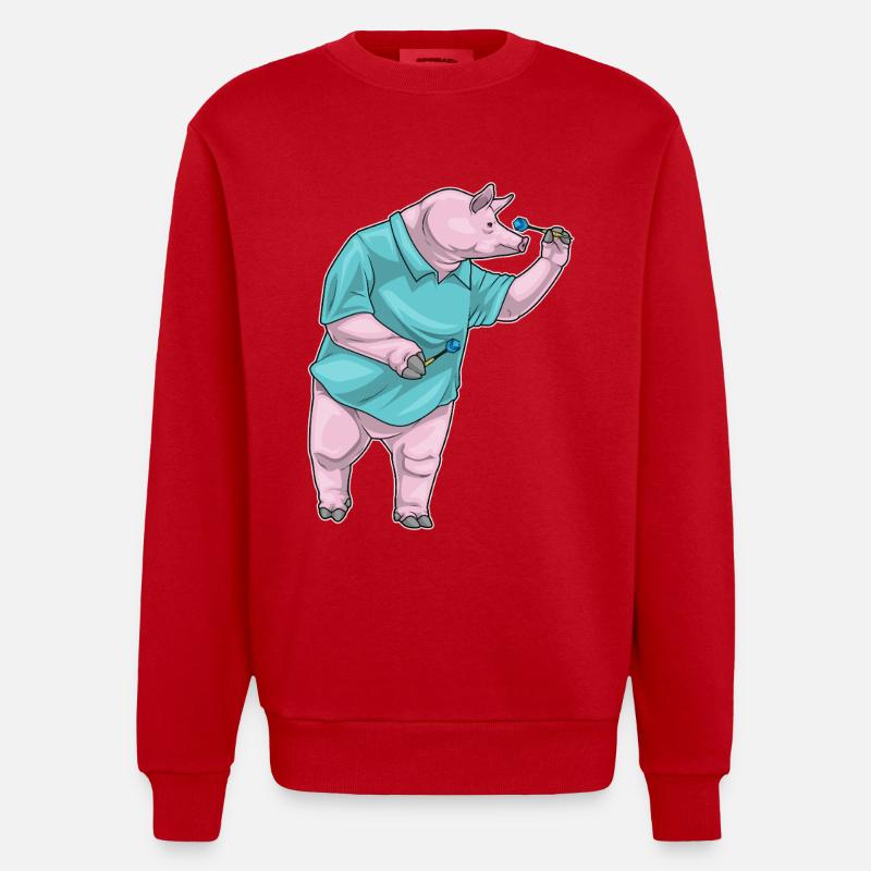 Fléchette cochon Fléchette - Sweat bio épais oversize fabriqué en UE - rouge