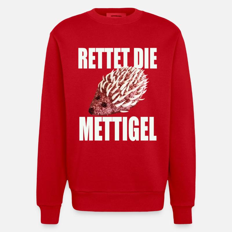 Save the Mettigel - Heavyweight Oversized Organic Crew Neck Made in EU - red