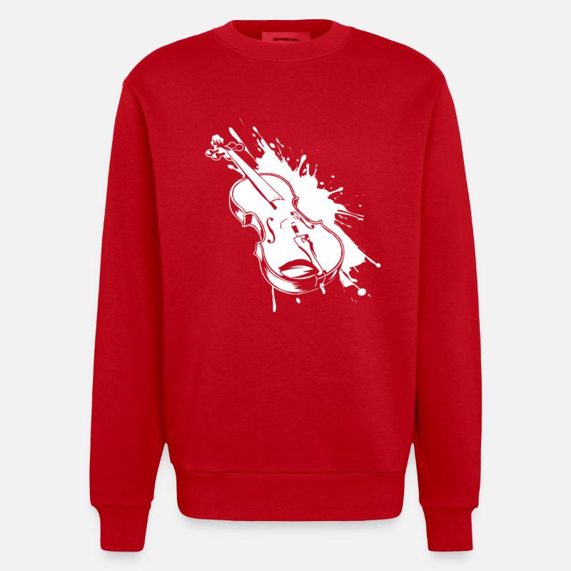 Graffiti de violon - Sweat bio épais oversize fabriqué en UE - rouge