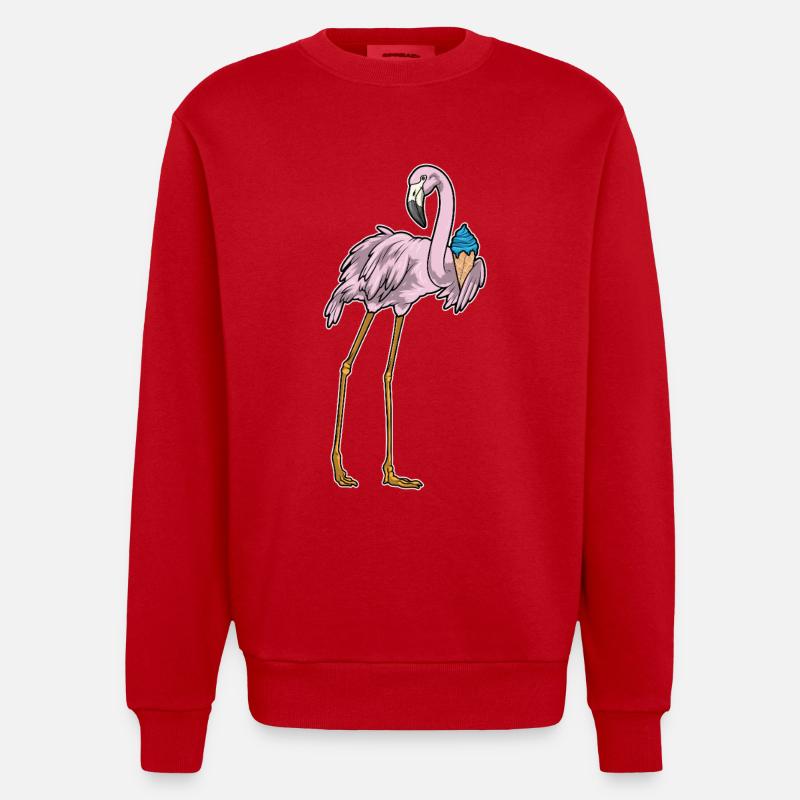 Glace Flamingo Waffle - Sweat bio épais oversize fabriqué en UE - rouge