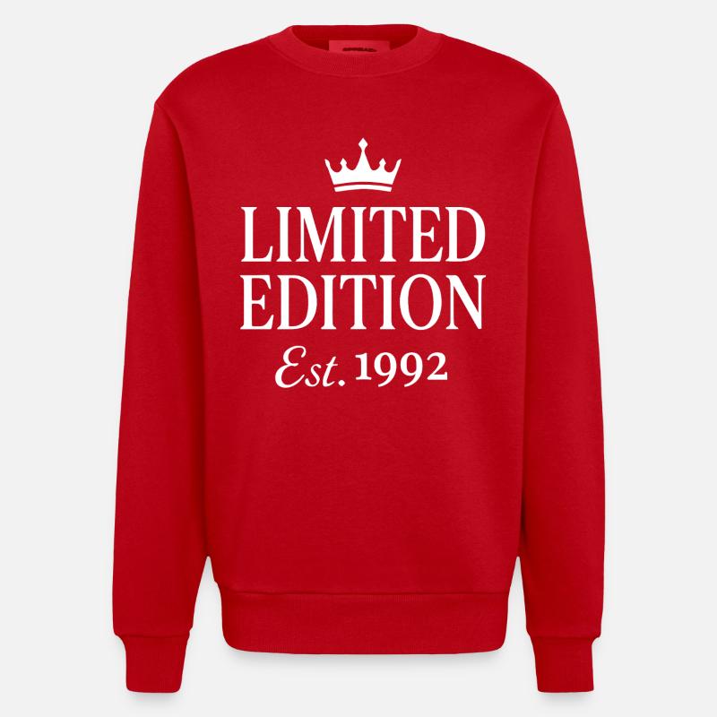 Édition limitée Est 1992 - Sweat bio épais oversize fabriqué en UE - rouge