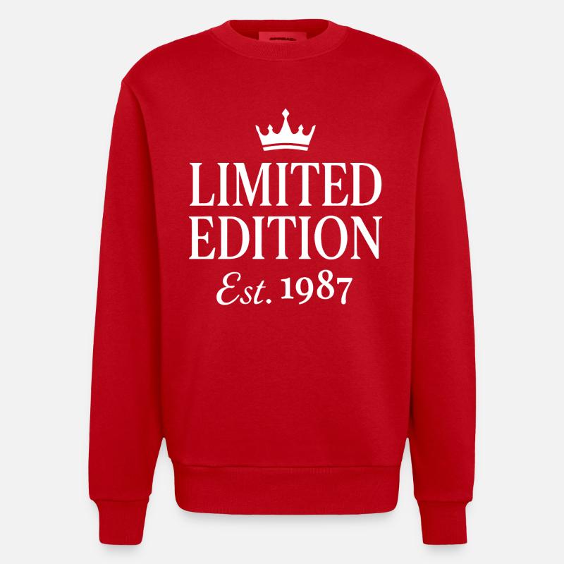 Edition limitée Est 1987 - Sweat bio épais oversize fabriqué en UE - rouge