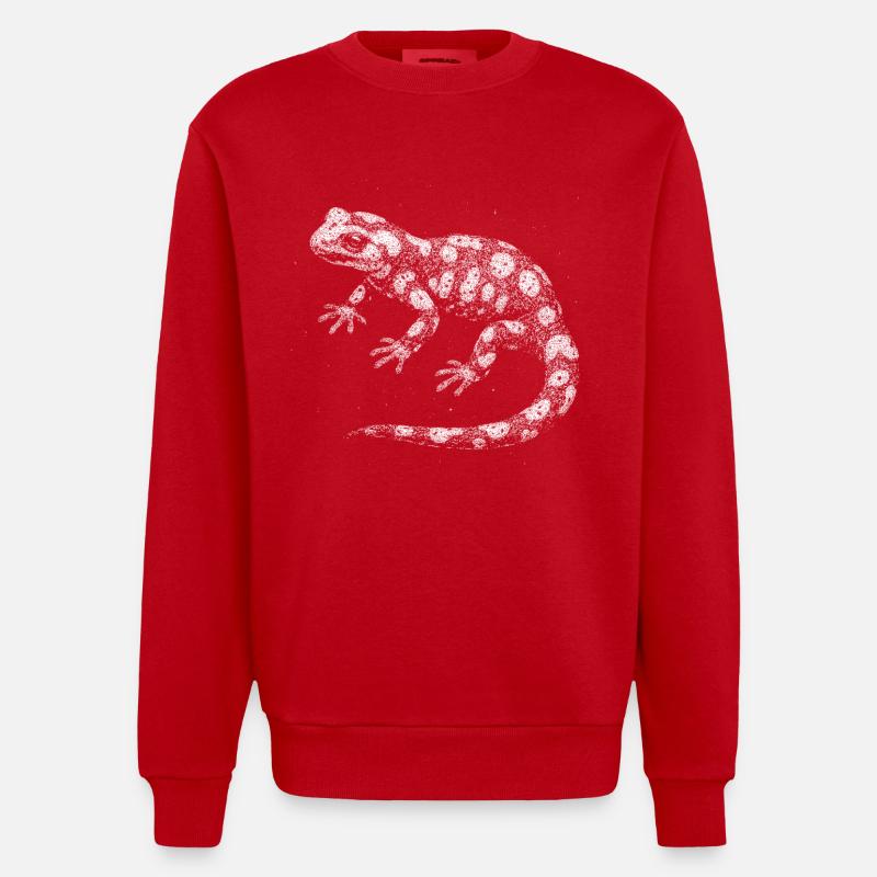 Feuersalamander - Heavyweight Oversized Organic Crew Neck Made in EU - Rot
