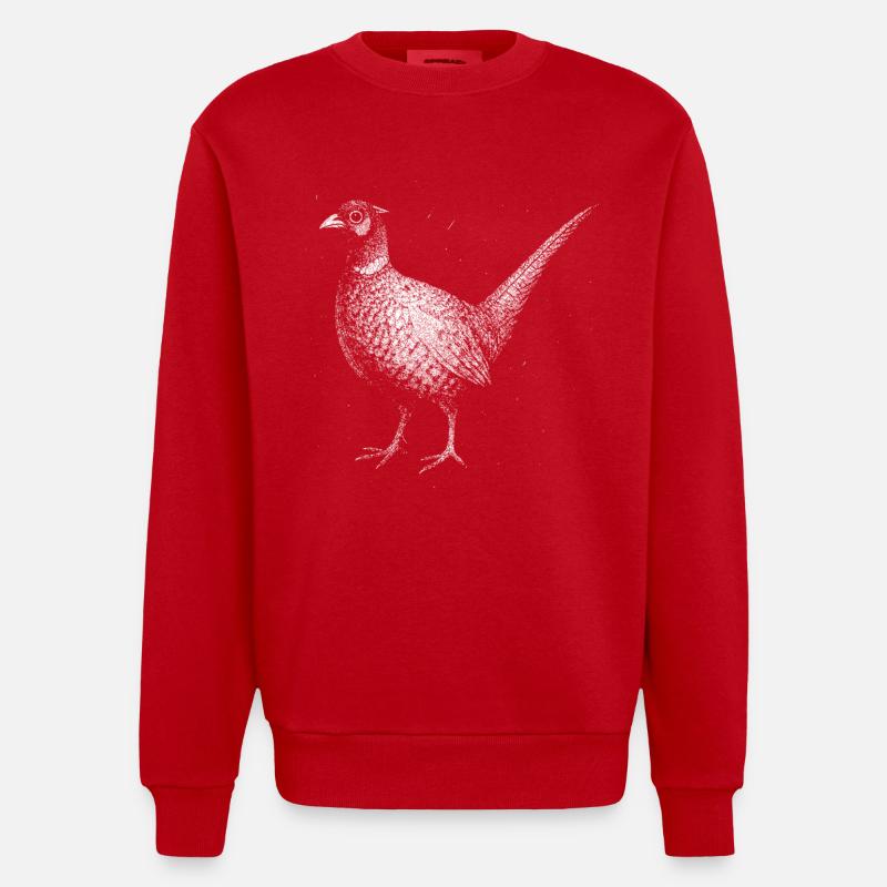 Fasaani - Heavyweight Oversized Organic Crew Neck Made in EU - punainen