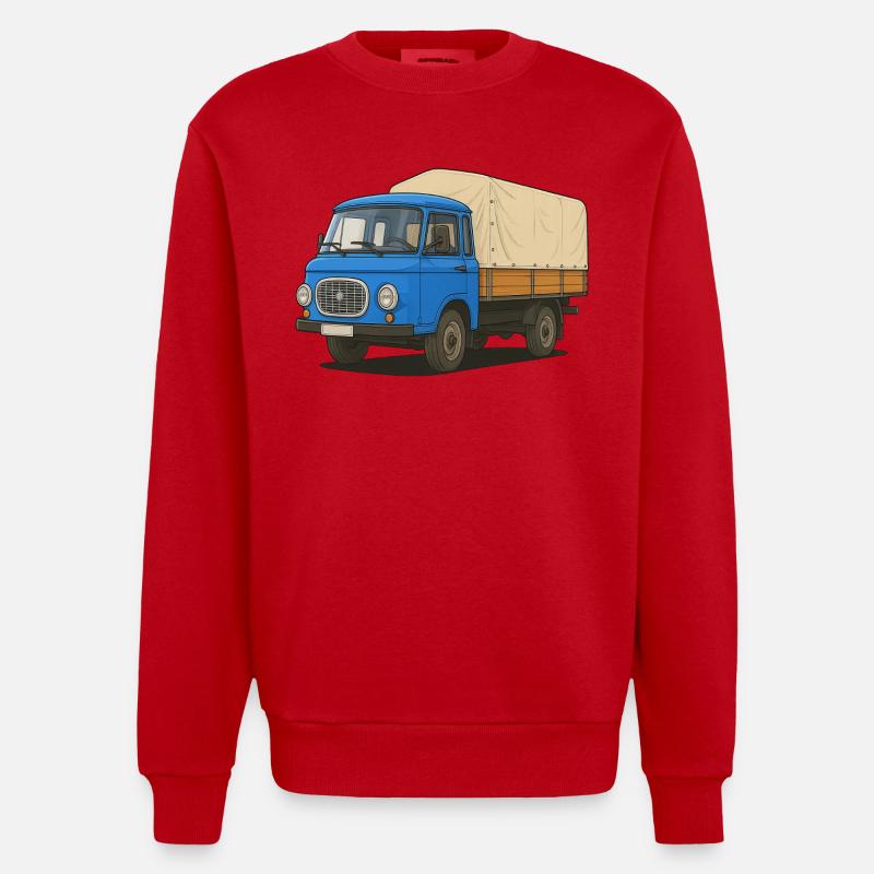 Plateau Est - Sweat bio épais oversize fabriqué en UE - rouge