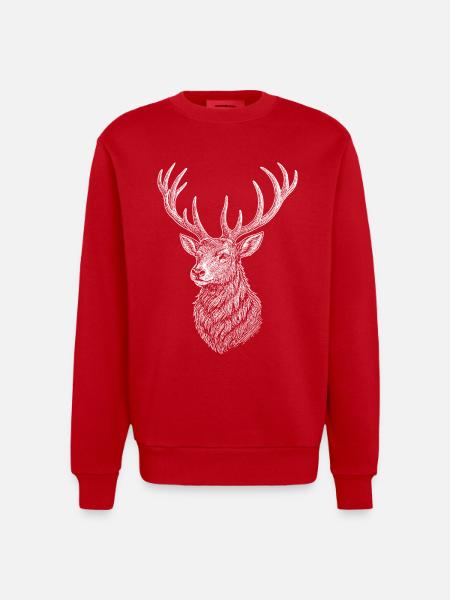 Deer - Heavyweight Oversized Organic Crew Neck Made in EU - red