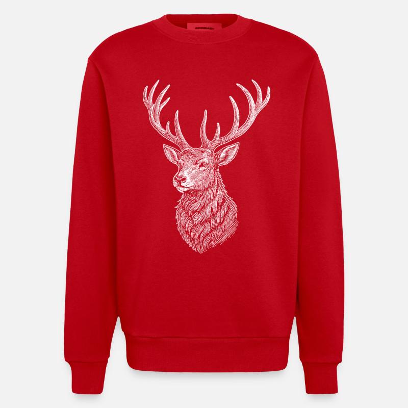 Deer - Heavyweight Oversized Organic Crew Neck Made in EU - red