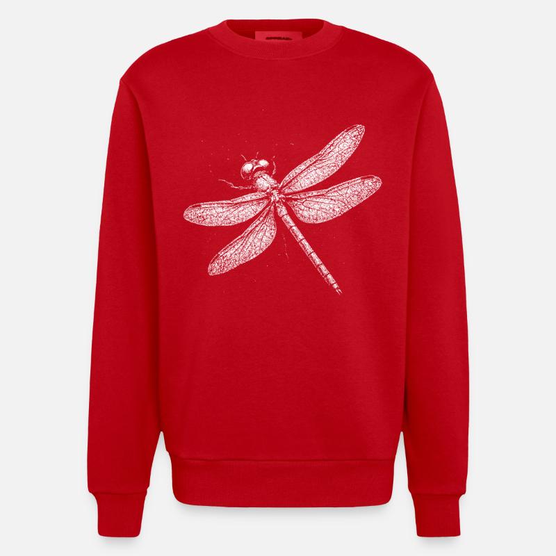 Dragonfly - Heavyweight Oversized Organic Crew Neck Made in EU - red