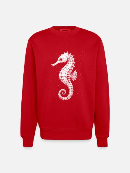 Seepferdchen - Heavyweight Oversized Organic Crew Neck Made in EU - Rot