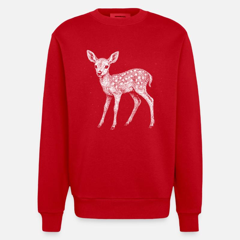 Rehkitz - Heavyweight Oversized Organic Crew Neck Made in EU - Rot
