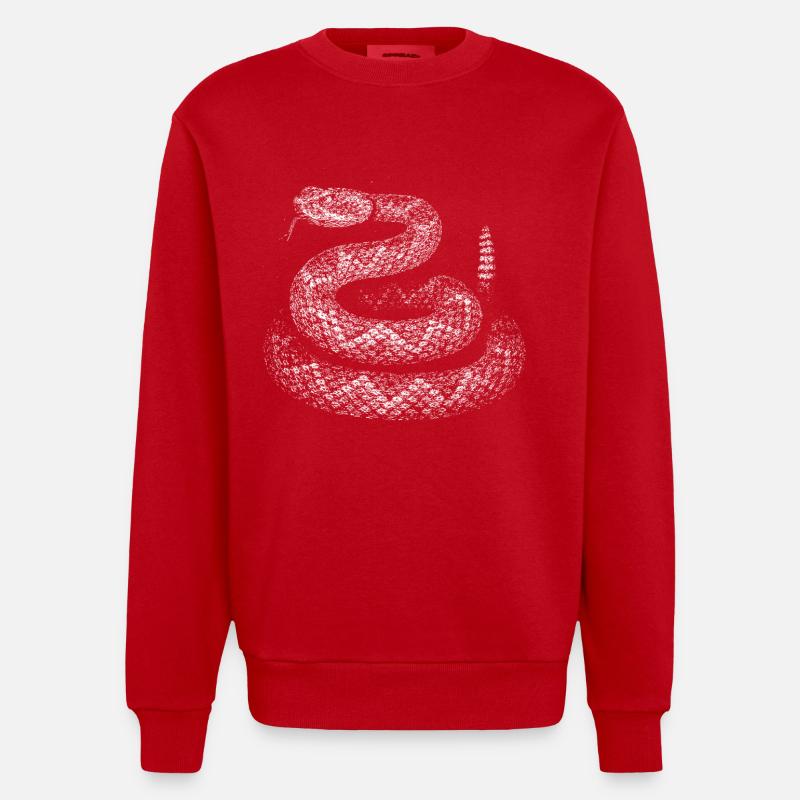 Snake - Heavyweight Oversized Organic Crew Neck Made in EU - red