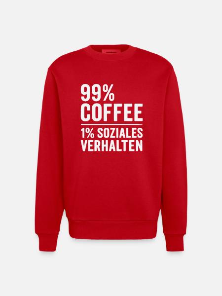 99% Coffee - Heavyweight Oversized Organic Crew Neck Made in EU - red