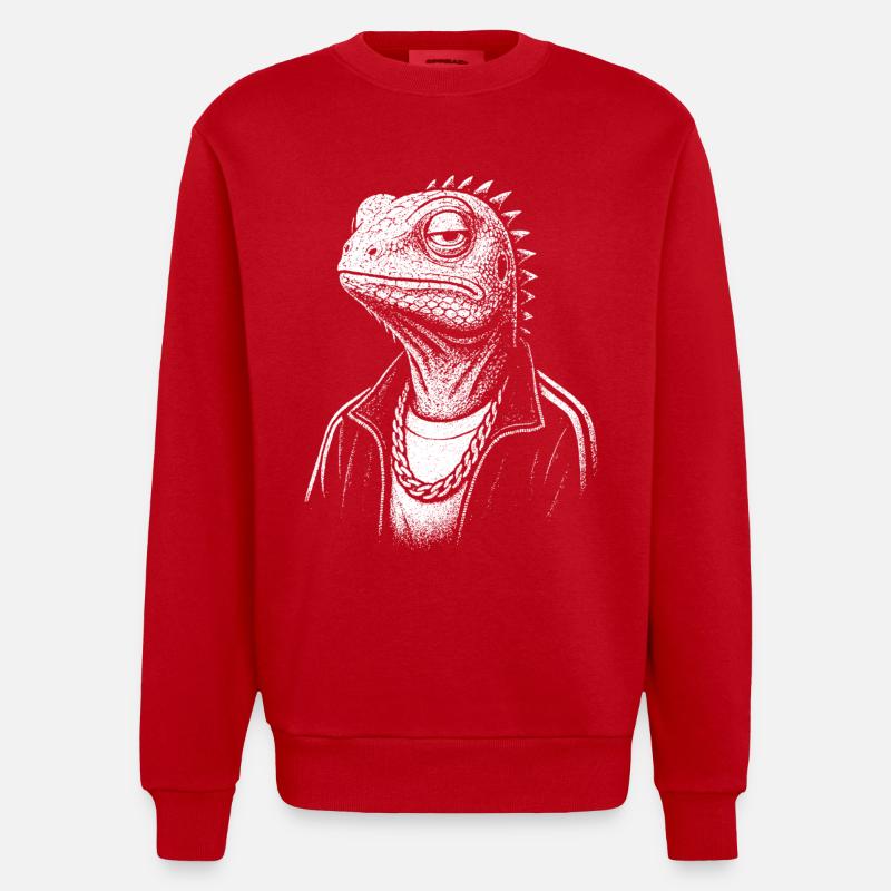 Street-Style Echse - Heavyweight Oversized Organic Crew Neck Made in EU - Rot