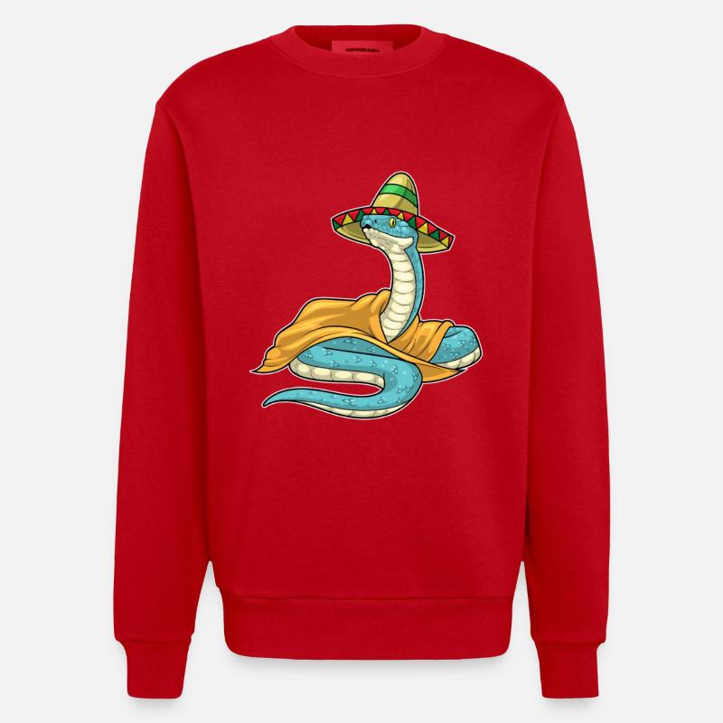 Serpent Chapeau Mexicain - Sweat bio épais oversize fabriqué en UE - rouge