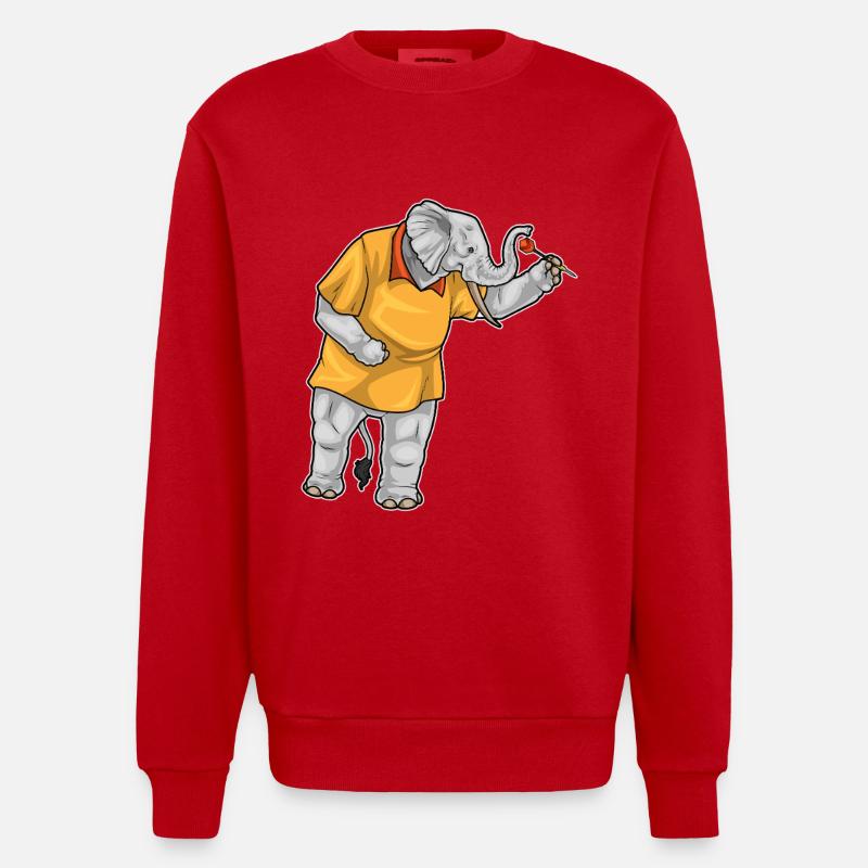 Fléchette éléphant Fléchette - Sweat bio épais oversize fabriqué en UE - rouge