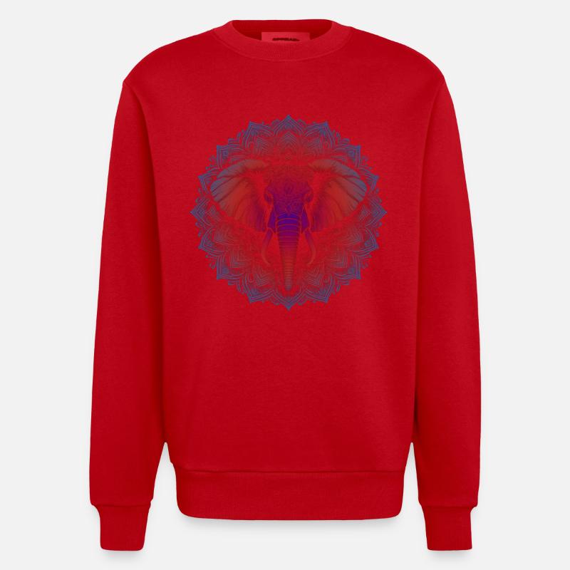 Trifecta Tugenden Mandala - Heavyweight Oversized Organic Crew Neck Made in EU - Rot