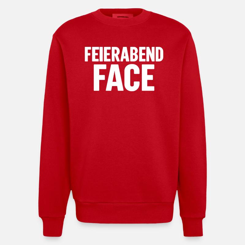 FEIERABEND FACE - Heavyweight Oversized Organic Crew Neck Made in EU - Rot