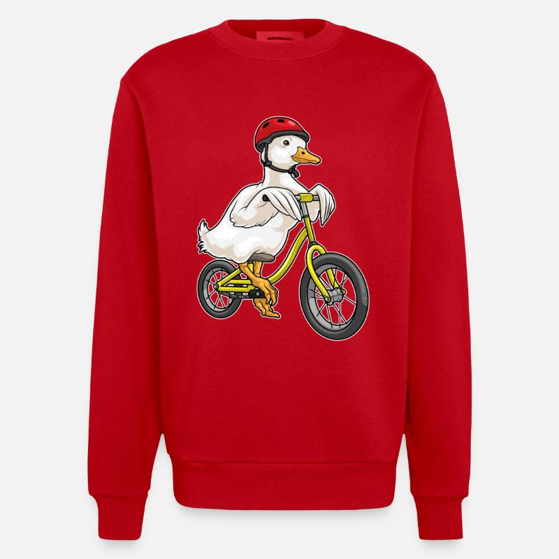 Vélo canard - Sweat bio épais oversize fabriqué en UE - rouge