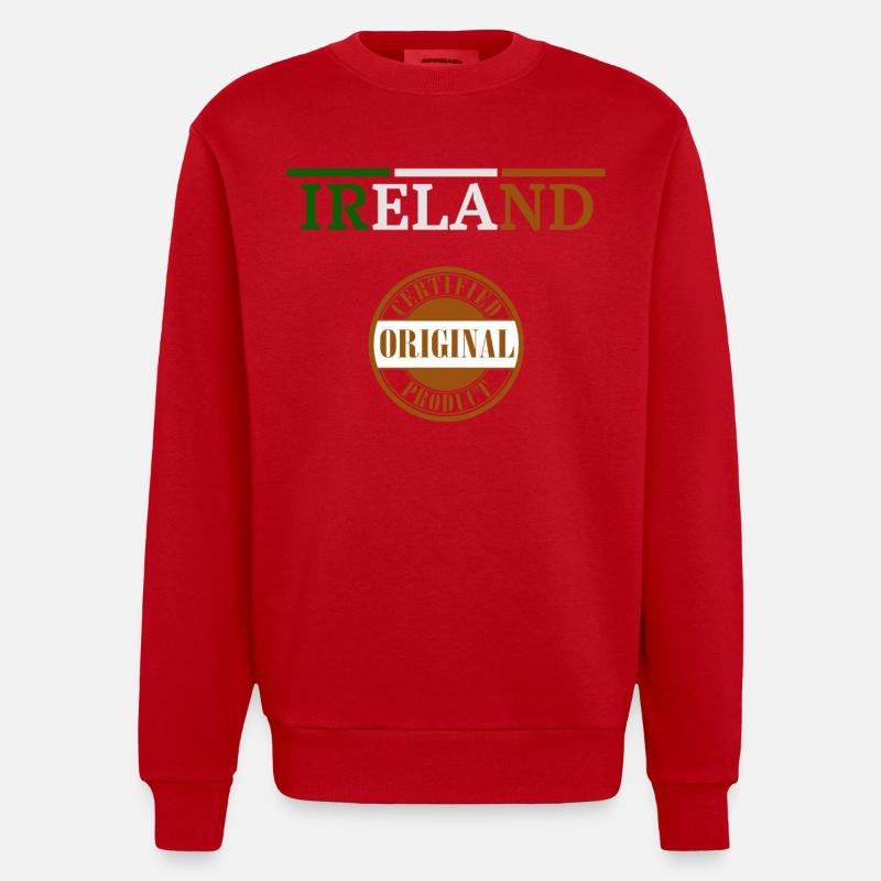 Drapeau de l’Irlande, Irish Pride - Sweat bio épais oversize fabriqué en UE - rouge