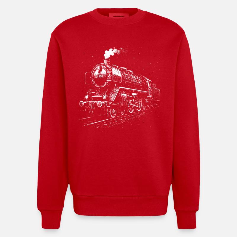 Géant d’acier la nuit - Sweat bio épais oversize fabriqué en UE - rouge