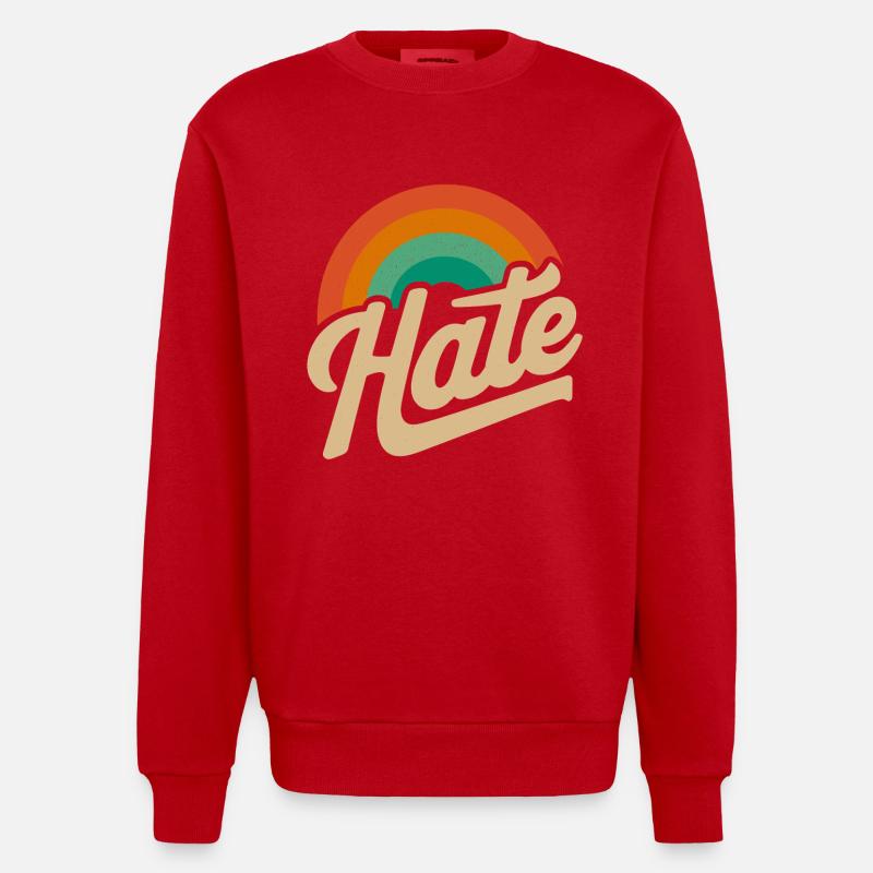 Détester, mais d’une manière gentille - Sweat bio épais oversize fabriqué en UE - rouge