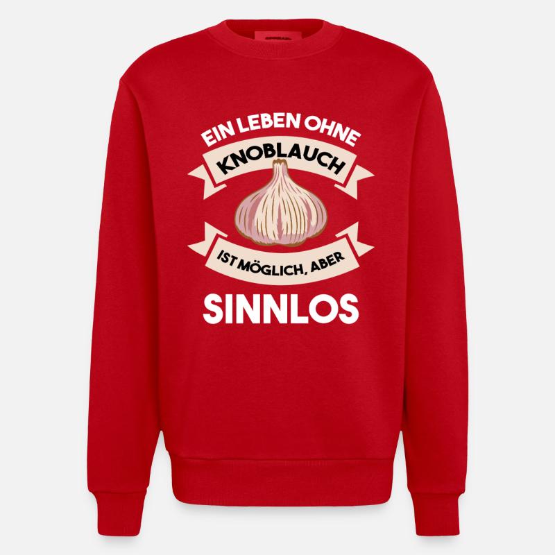 Inutile sans ail - Sweat bio épais oversize fabriqué en UE - rouge