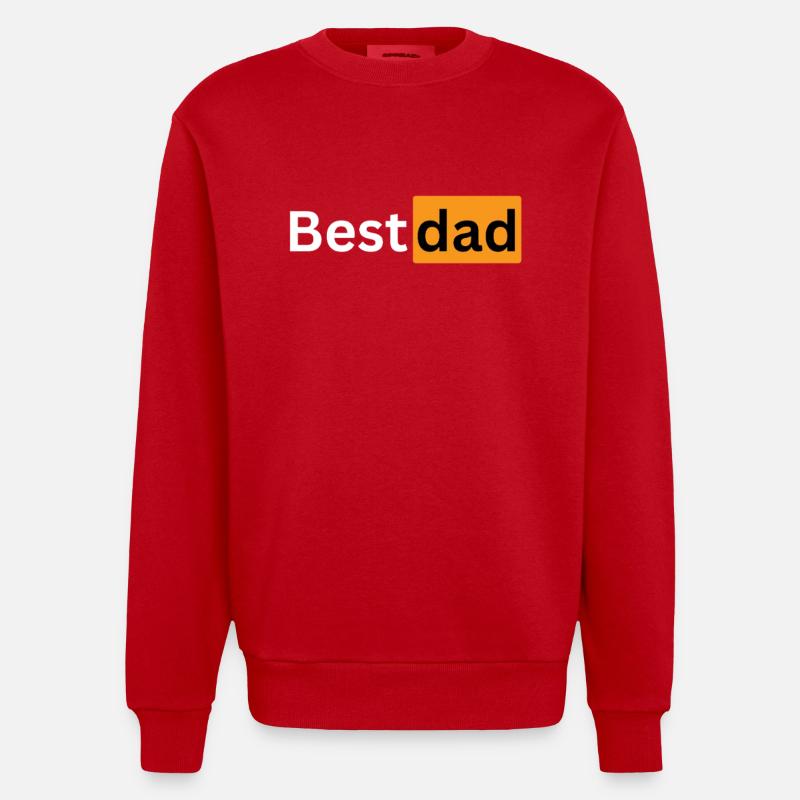 bester papa best dad - Heavyweight Oversized Organic Crew Neck Made in EU - Rot