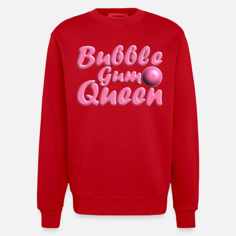 Bubblegum Queen rose - Sweat bio épais oversize fabriqué en UE - rouge