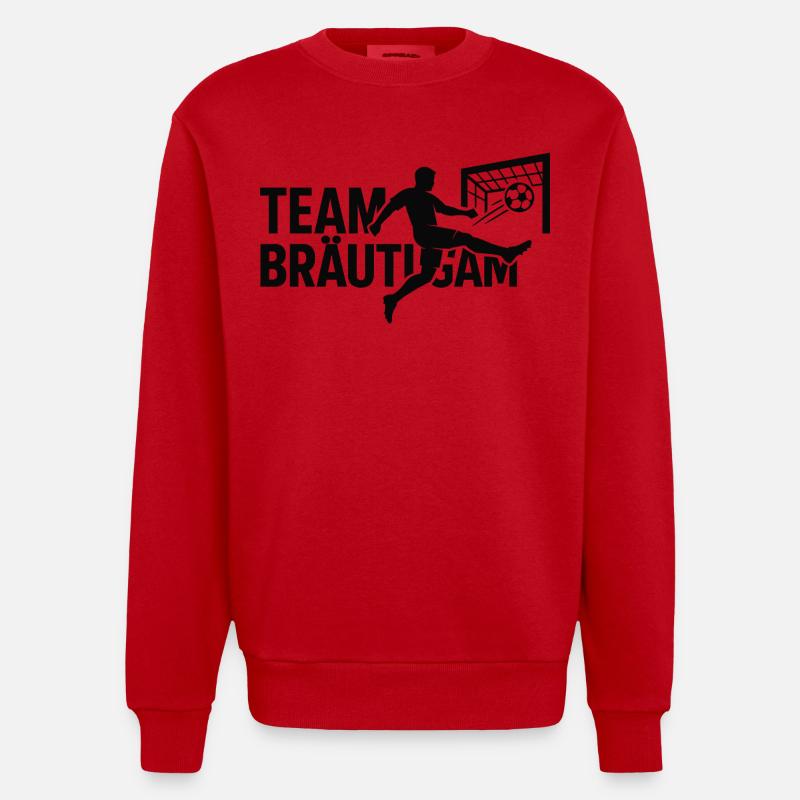 Team Bräutigam Torjubel - Heavyweight Oversized Organic Crew Neck Made in EU - Rot