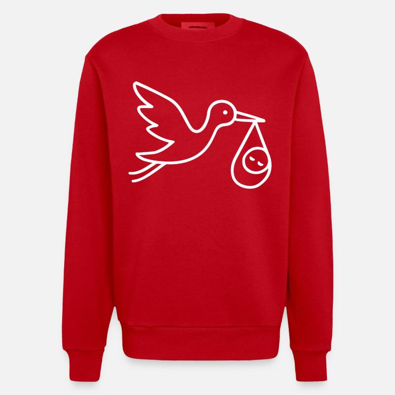Arrivée minimale de bébé - Sweat bio épais oversize fabriqué en UE - rouge