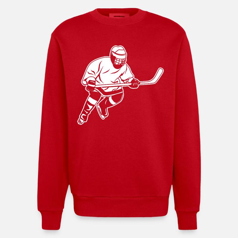 Eishockeyspieler - Heavyweight Oversized Organic Crew Neck Made in EU - Rot