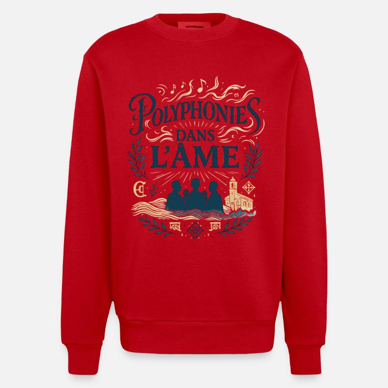 Polyphonies dans l'âme - Sweat bio épais oversize fabriqué en UE - rouge