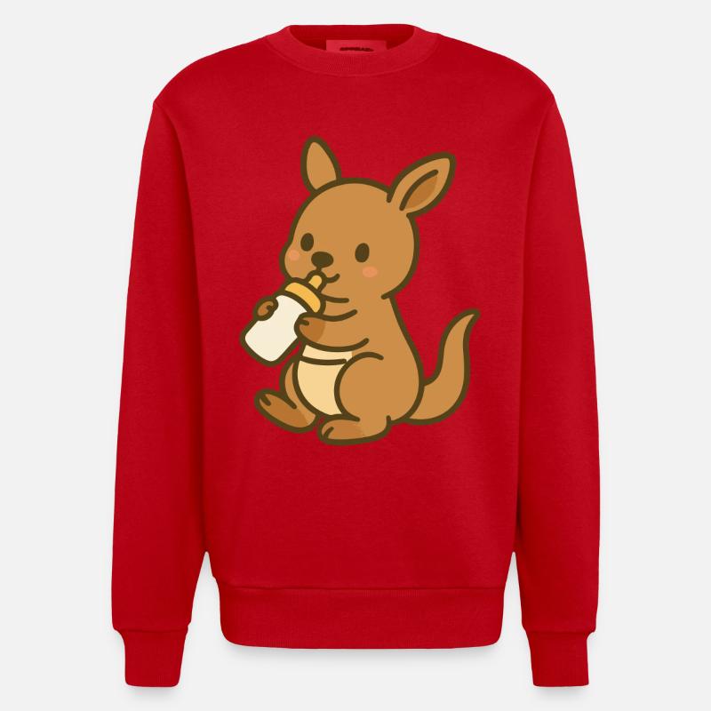 Milchzeit im Beutel - Heavyweight Oversized Organic Crew Neck Made in EU - Rot