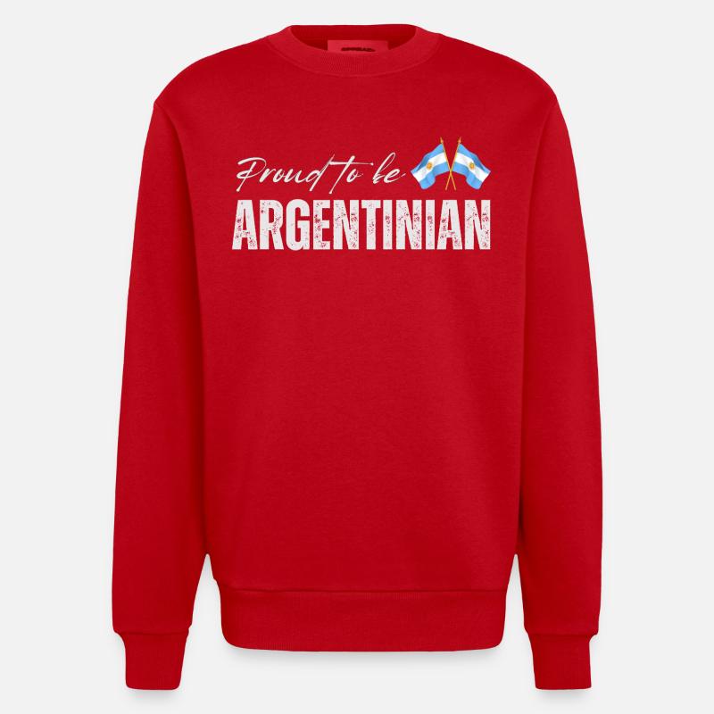 Stolzer Argentinier, ich liebe Argentinien - Heavyweight Oversized Organic Crew Neck Made in EU - Rot