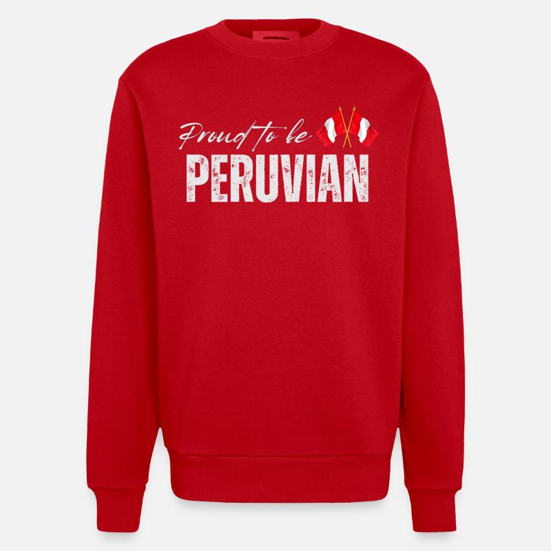Stolzer Peruaner, Made in Peru - Heavyweight Oversized Organic Crew Neck Made in EU - Rot
