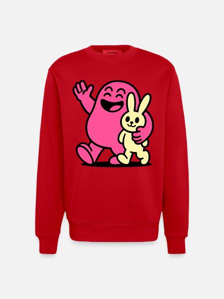 Heureux amis ! - Sweat bio épais oversize fabriqué en UE - rouge
