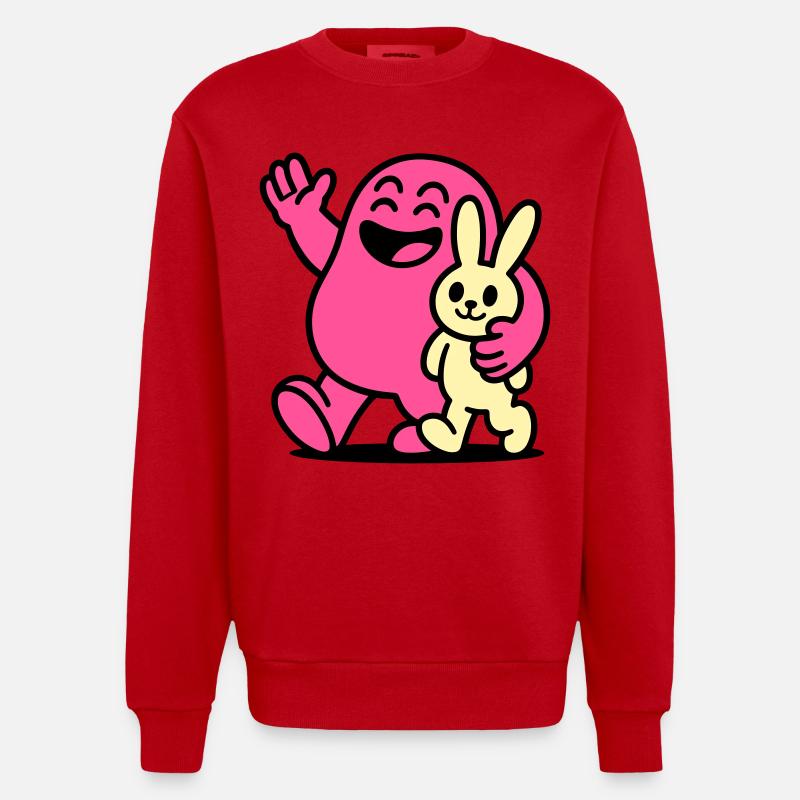 Heureux amis ! - Sweat bio épais oversize fabriqué en UE - rouge
