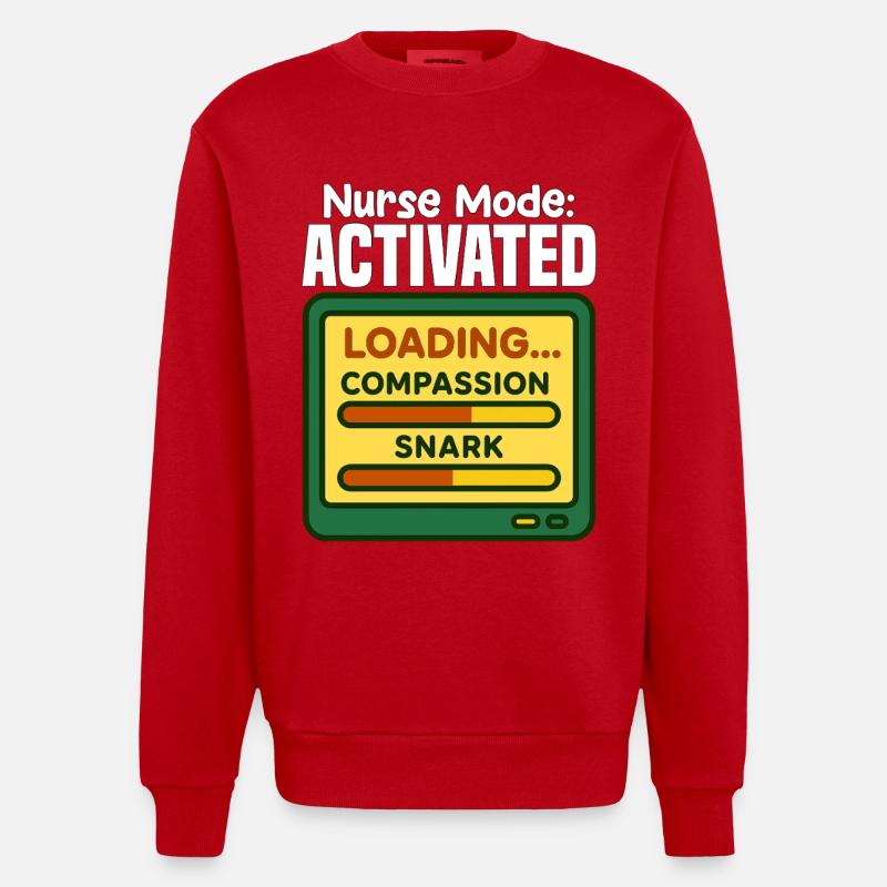 MODE INFIRMIÈRE ACTIVÉ - CADEAU INFIRMIÈRE - Sweat bio épais oversize fabriqué en UE - rouge