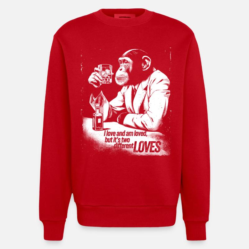 Conception sophistiquée de Monkey Cheers - Sweat bio épais oversize fabriqué en UE - rouge