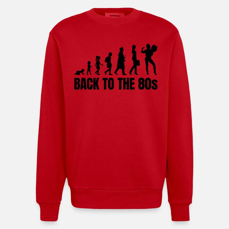 80s Evolution - Heavyweight Oversized Organic Crew Neck Made in EU - red