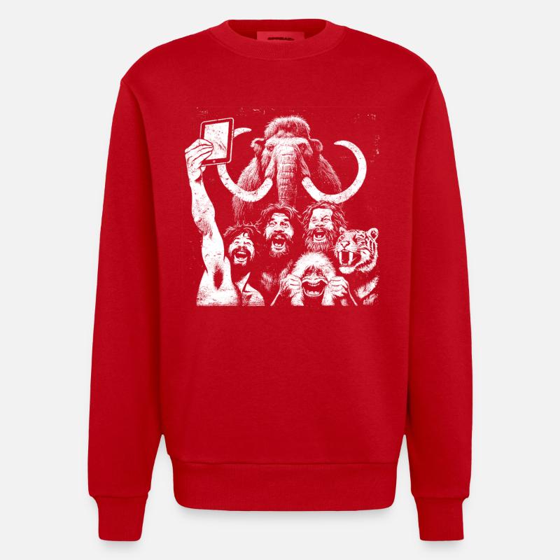 Savage Lion Pride Digitale Kunst - Heavyweight Oversized Organic Crew Neck Made in EU - Rot