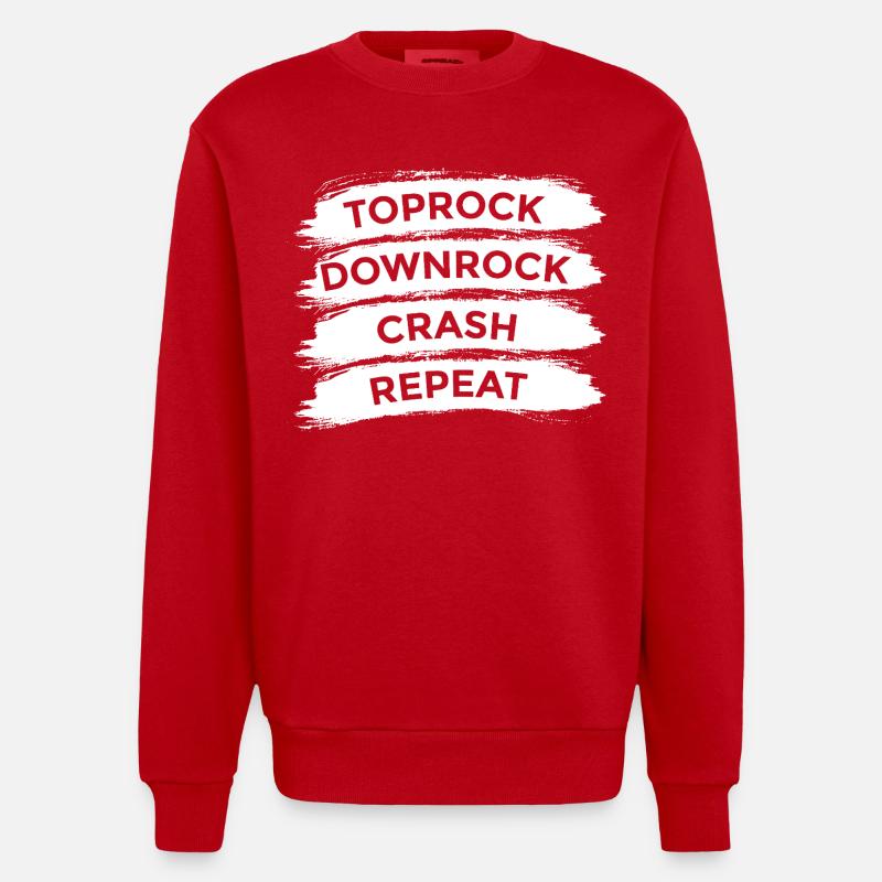 Breakdance Techniques - Heavyweight Oversized Organic Crew Neck Made in EU - red