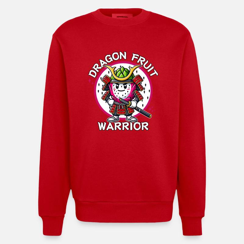 Must-have Dragon Fruit Warrior Samurai - Heavyweight Oversized Organic Crew Neck Made in EU - Rot