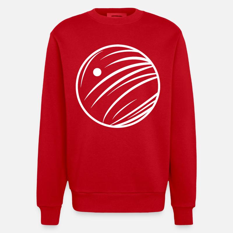 Bowling Skizze - Heavyweight Oversized Organic Crew Neck Made in EU - Rot