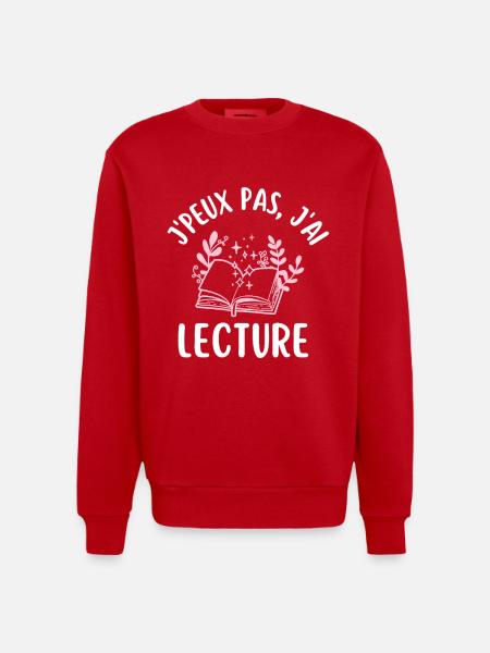 Lesebuch-Design für Frauen - Heavyweight Oversized Organic Crew Neck Made in EU - Rot