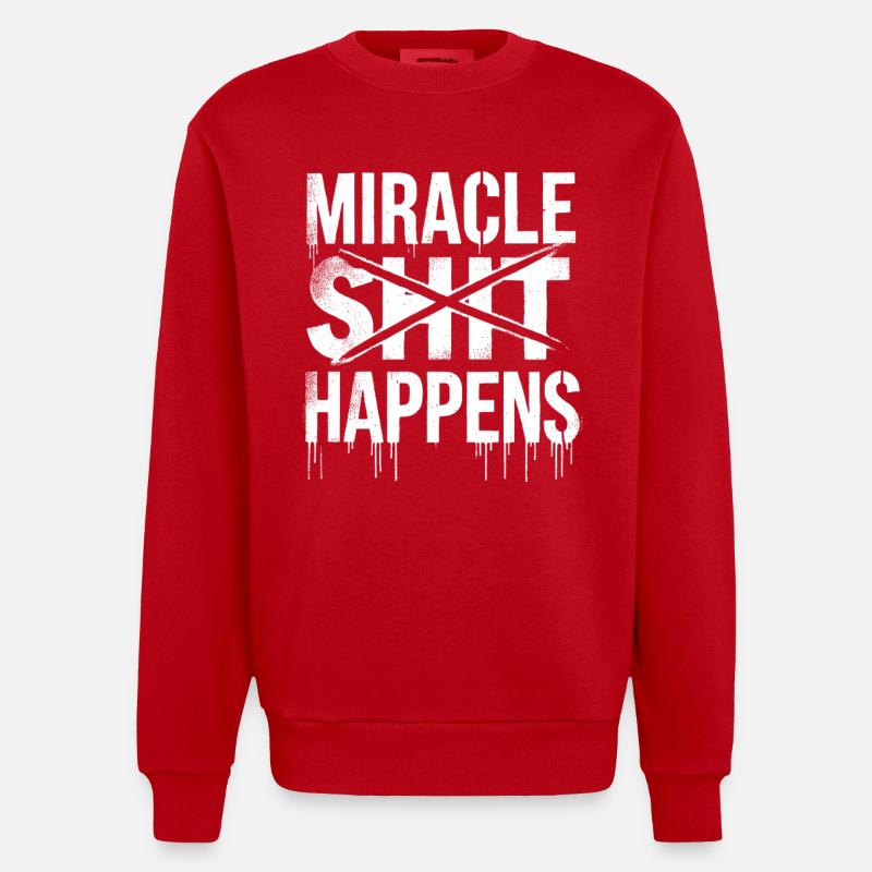 Miracle Shift Happen Conception motivationnelle - Sweat bio épais oversize fabriqué en UE - rouge