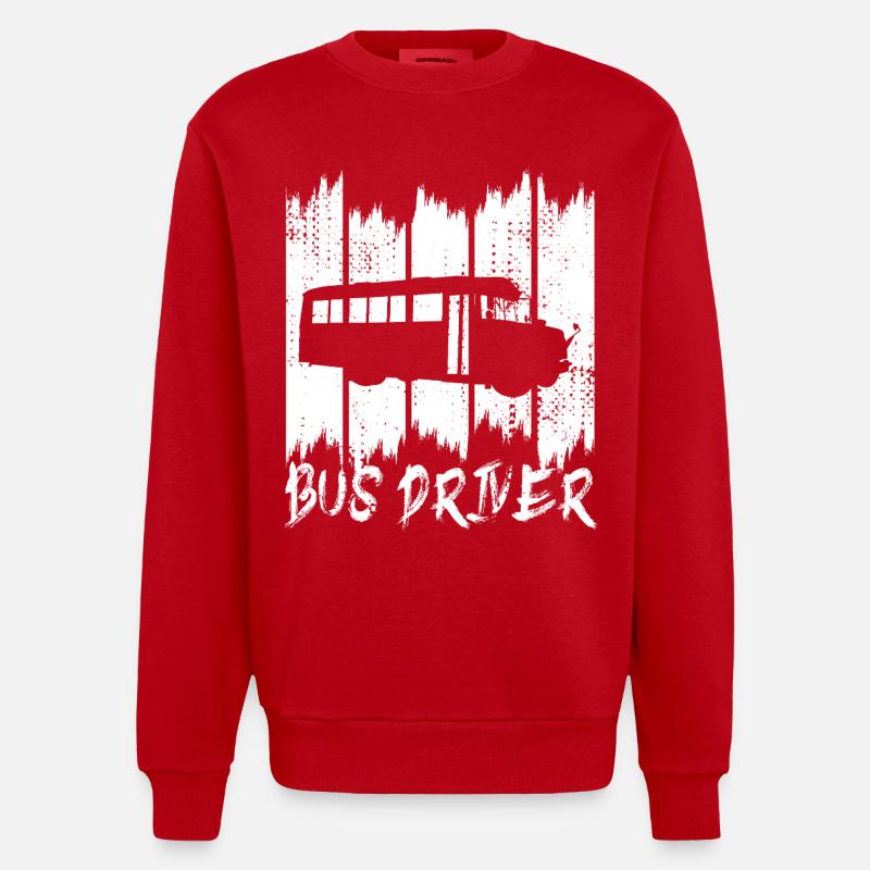 Chauffeur de bus - Sweat bio épais oversize fabriqué en UE - rouge