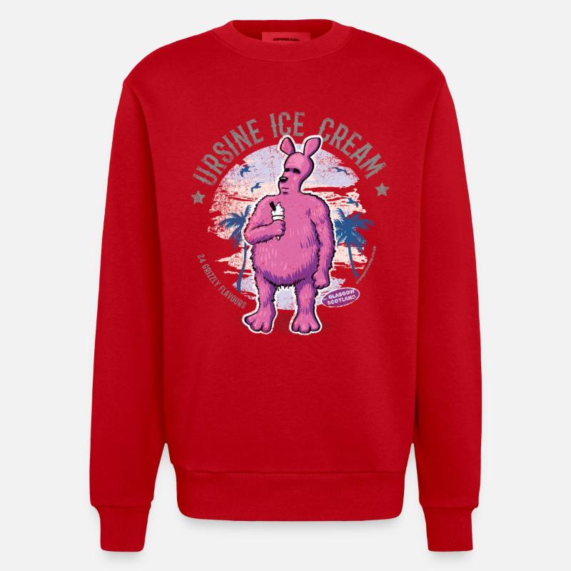 Ursine Eiscreme - Heavyweight Oversized Organic Crew Neck Made in EU - Rot