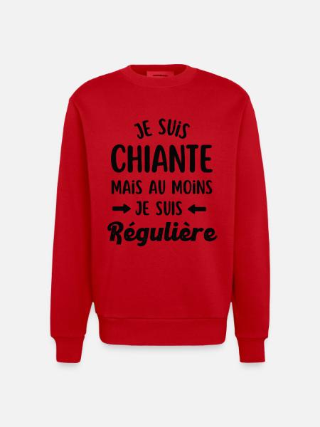 I am annoying and regular - Heavyweight Oversized Organic Crew Neck Made in EU - red